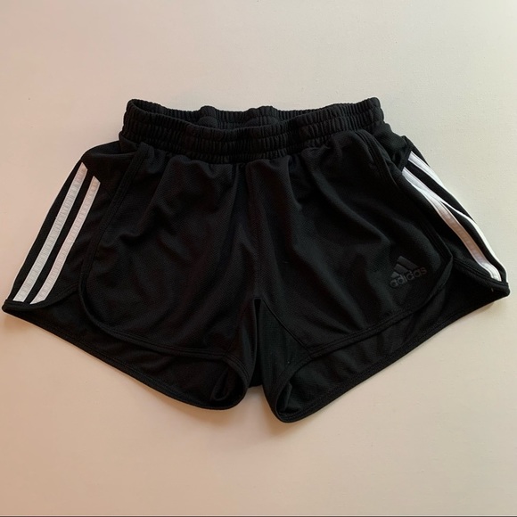 Adidas Shorts Black White Side Stripes Sz S - Picture 1 of 8